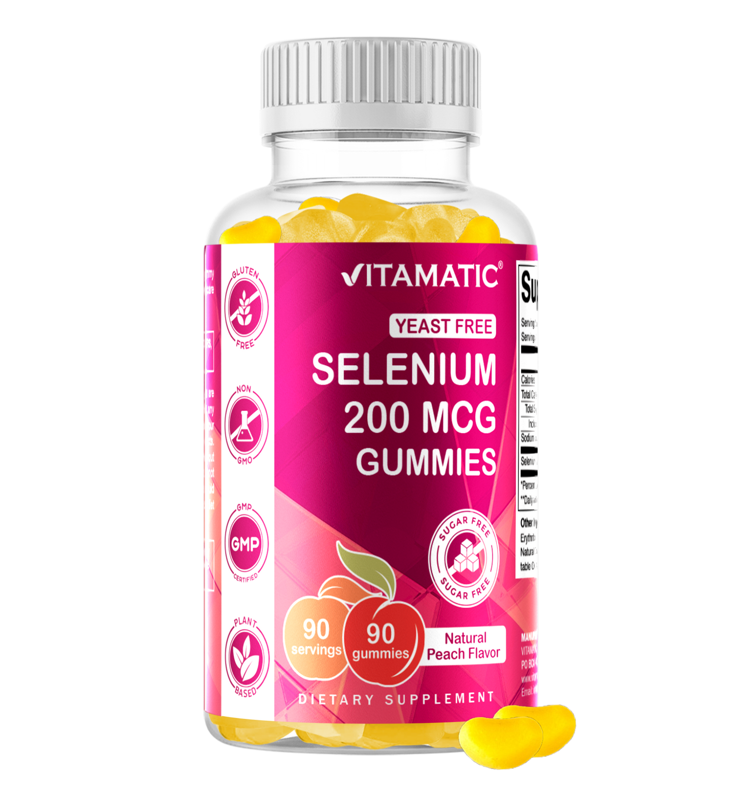 Sugar Free Yeast Free Selenium 200 mcg - 90 Gummies