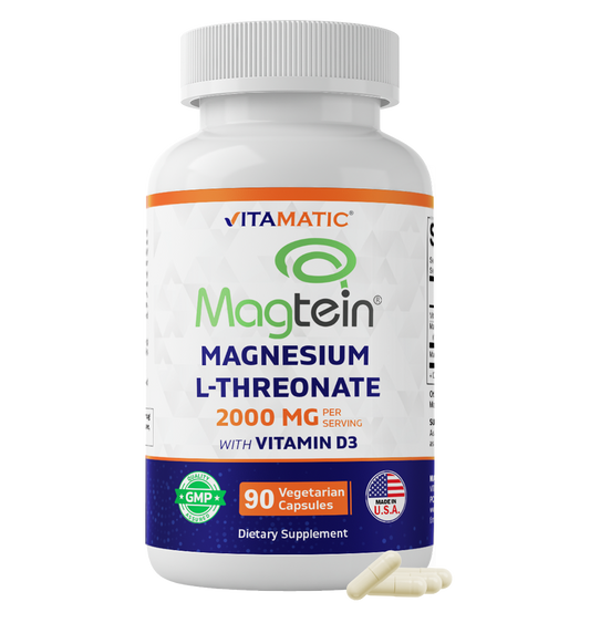 Magtein Magnesium L-Threonate 2000 mg with D3 – 90 Vegetarian Capsules