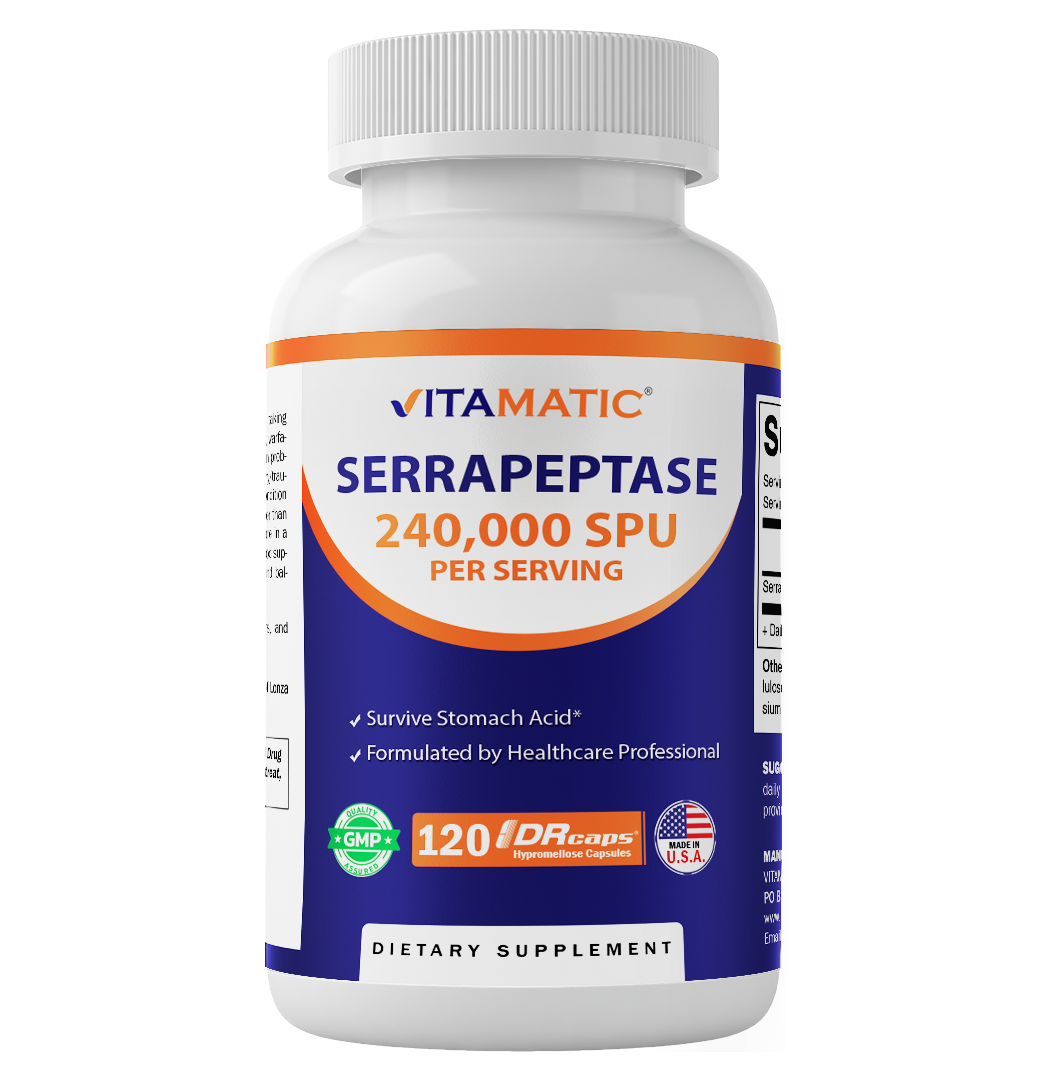 Serrapeptase 240,000 SPU 120 Delayed Released Capsules