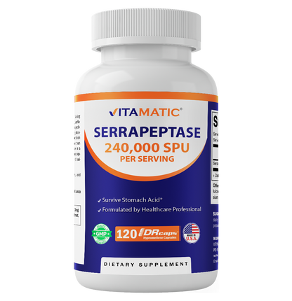 Serrapeptase 240,000 SPU 120 Delayed Released Capsules