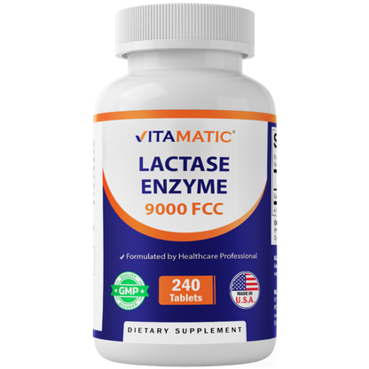 Vitamatic Lactase Enzyme 9000 FCC, 240 Tablets