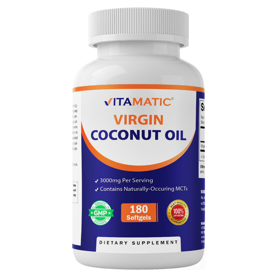 Virgin Coconut Oil 3000 mg Per Serving | 180 Softgels