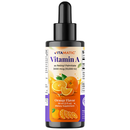 Vitamin A Liquid Drops 10000 IU (3000 mcg) as Retinyl Palmitate - 2 FL OZ (59 ml)