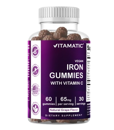 Iron 65mg with Vitamin C - 60 Gummies