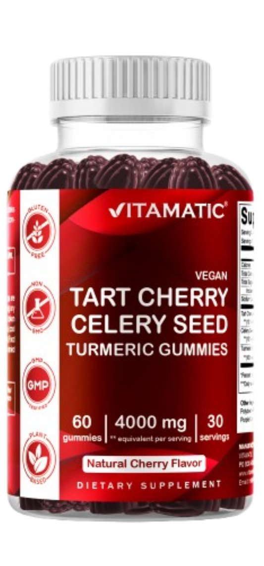 Tart Cherry with Celery Seed 4000 mg - 60 Vegan Gummies