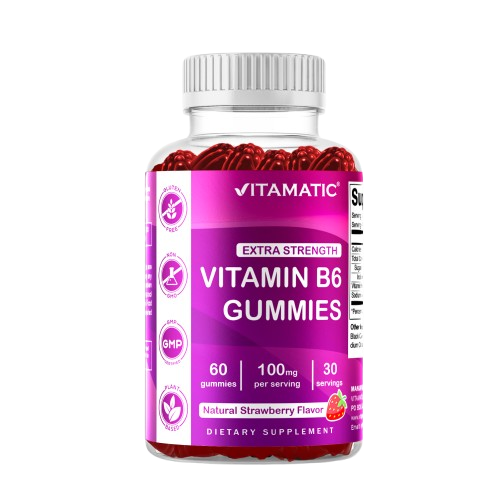 Vitamin B6 100mg - Strawberry Flavor - 60 Gummies