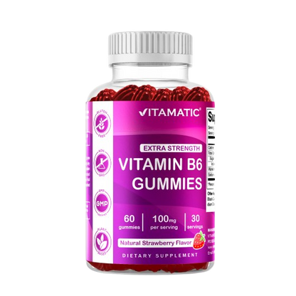 Vitamin B6 100mg - Strawberry Flavor - 60 Gummies