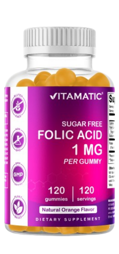 Sugar Free Folic Acid 1 mg - 120 Gummies