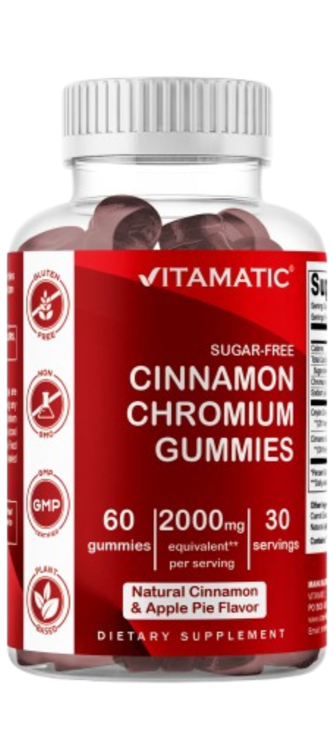 Sugar Free Cinnamon with Chormium 60 Gummies
