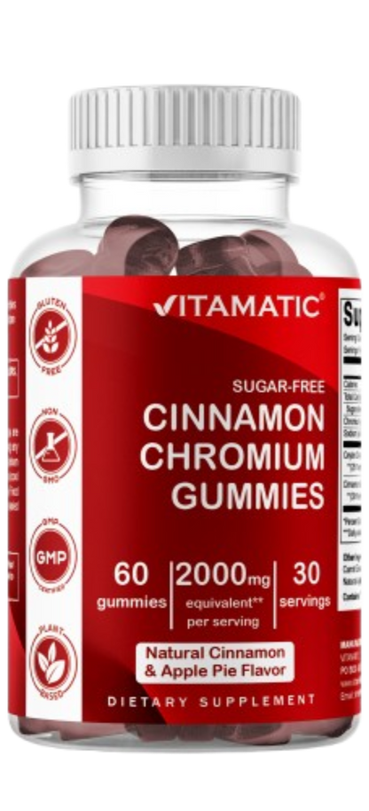 Sugar Free Cinnamon with Chormium 60 Gummies