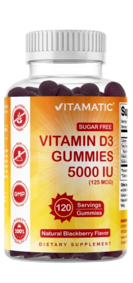 Sugar Free Vitamin D3 5000 IU - 120 Gummies