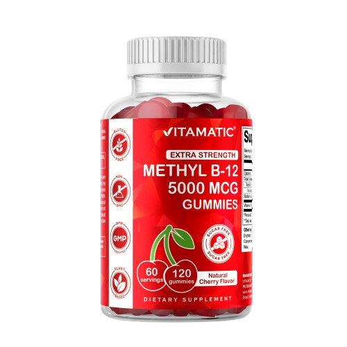 Sugar Free Methyl B12 5000 mcg - 120 Vegan Gummies