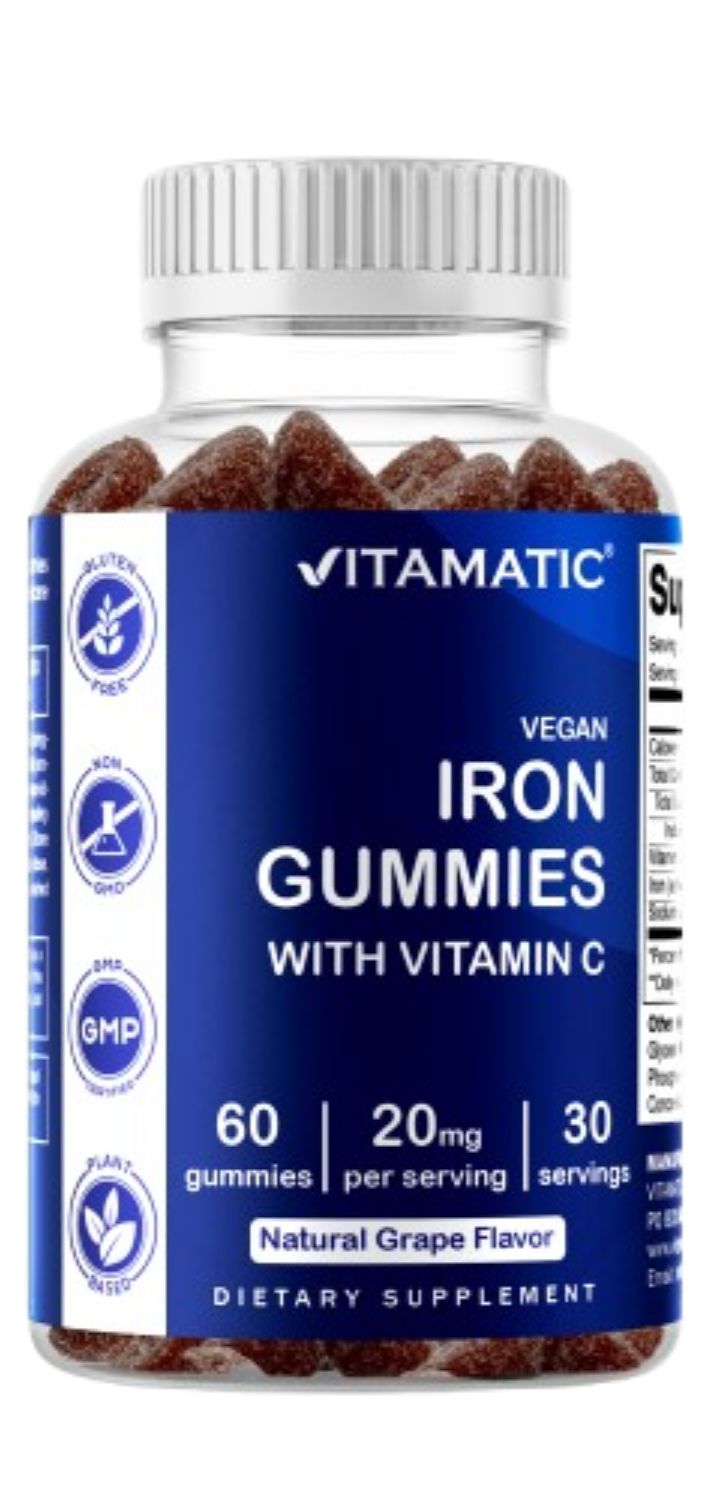 Iron 20mg with Vitamin C - 60 Vegan Gummies