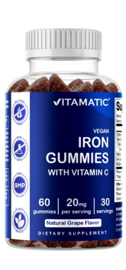 Iron 20mg with Vitamin C - 60 Vegan Gummies