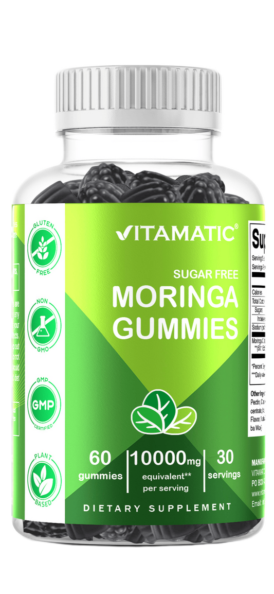 Moringa 100mg (50:1 Extract), Natural Mixed Fruit Flavor, 60 Gummies