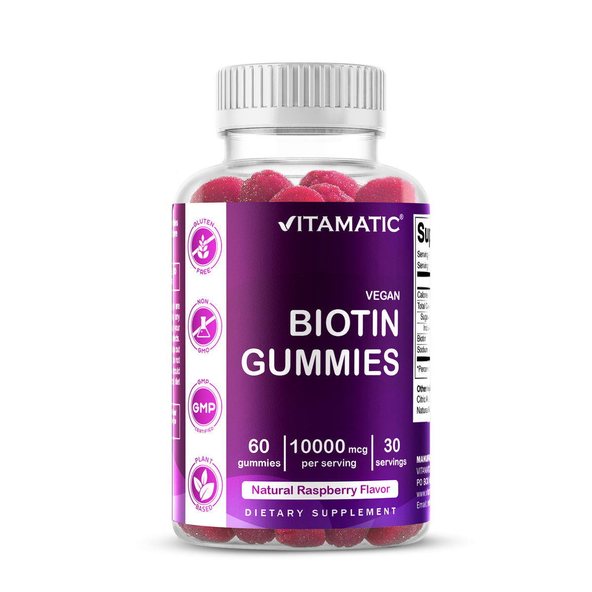 Vitamatic Biotin 10,000 mcg per Serving, 60 Gummies