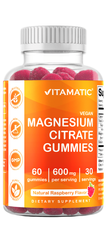 Magnesium Citrate 600mg 60 Vegan Gummies