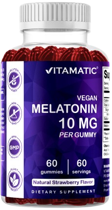 Melatonin 10mg Vegan Gummies, 60 Gummies