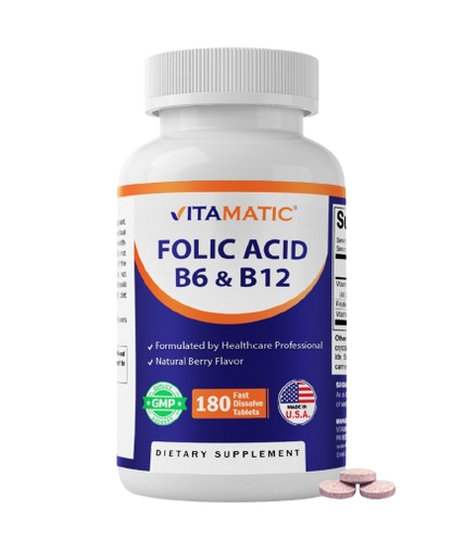 Folic Acid B6 & B12 - 180 Tablets