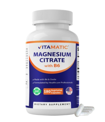 Magnesium Citrate 500mg per Serving 180 Vegetarian Capsules