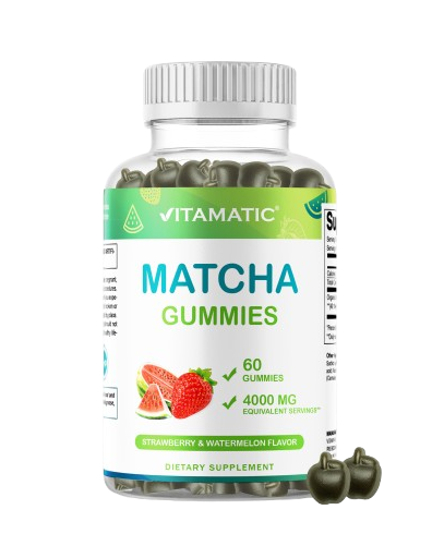 Matcha Gummies 60 Count | Strawberry & Watermelon Flavor - Non-GMO