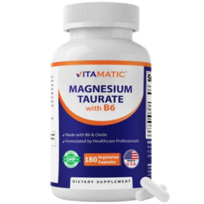 Vitamatic Magnesium Taurate with B6, 180 Veg Capsules