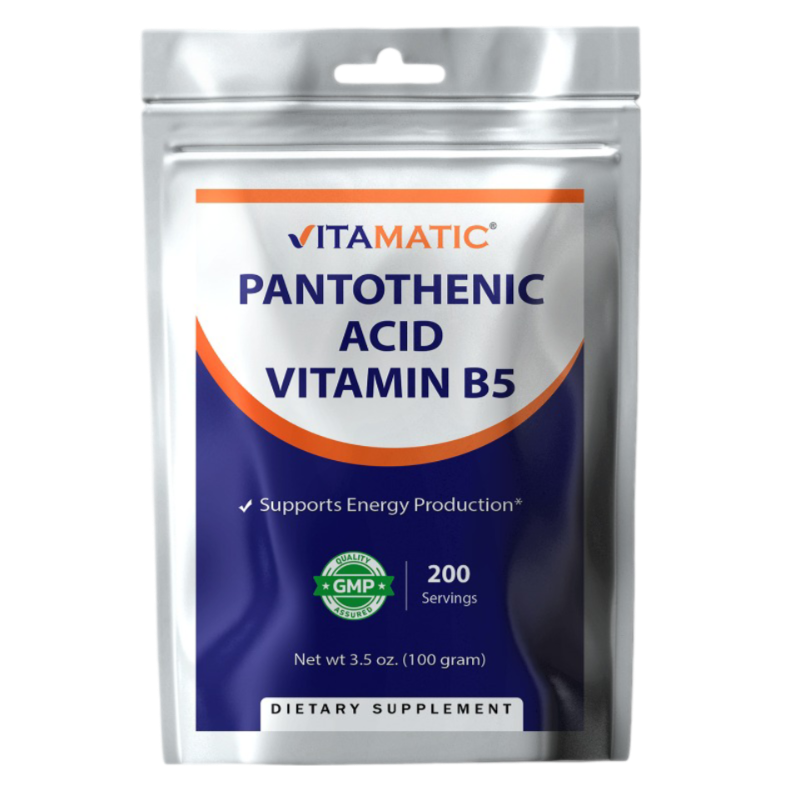 Pantothenic Acid Pure Powder 500 mg per Serving, 100 Grams -Also Called Vitamin B5