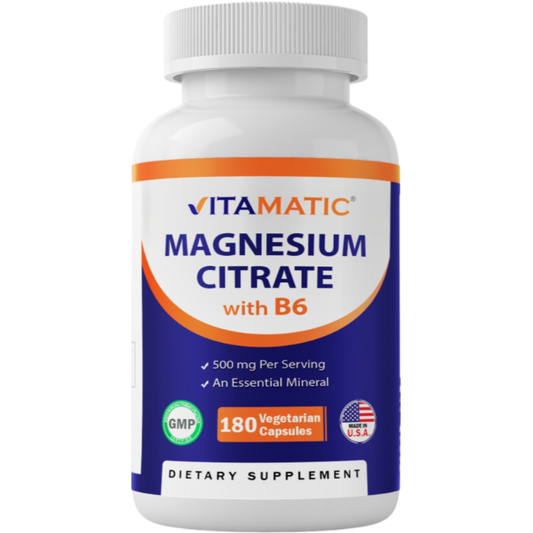 Magnesium Citrate 500mg per Serving 180 Vegetarian Capsules