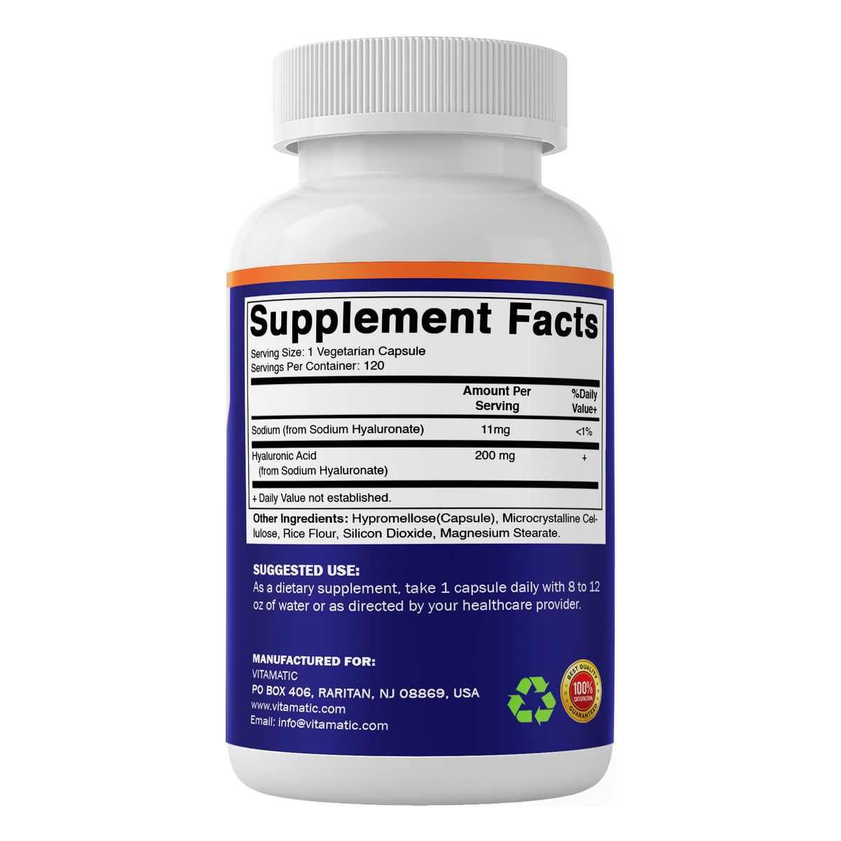 Hyaluronic Acid 200mg, 120 Capsules
