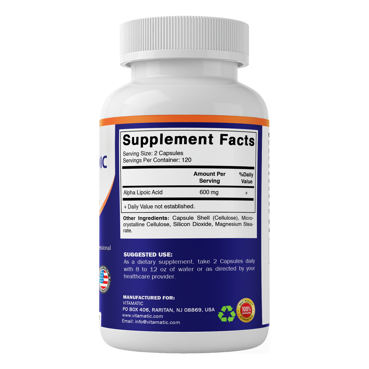 Alpha Lipoic Acid 600mg Per Serving, 240 Capsules