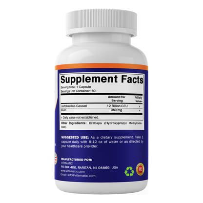Lactobacillus Gasseri 12 Billion CFU, 60 DR Capsules