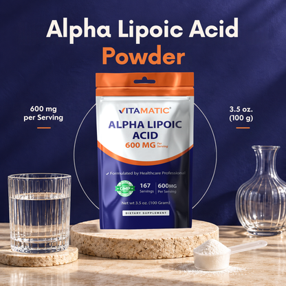 Alpha Lipoic Acid Powder 600mg Per Serving, 100g Pouch