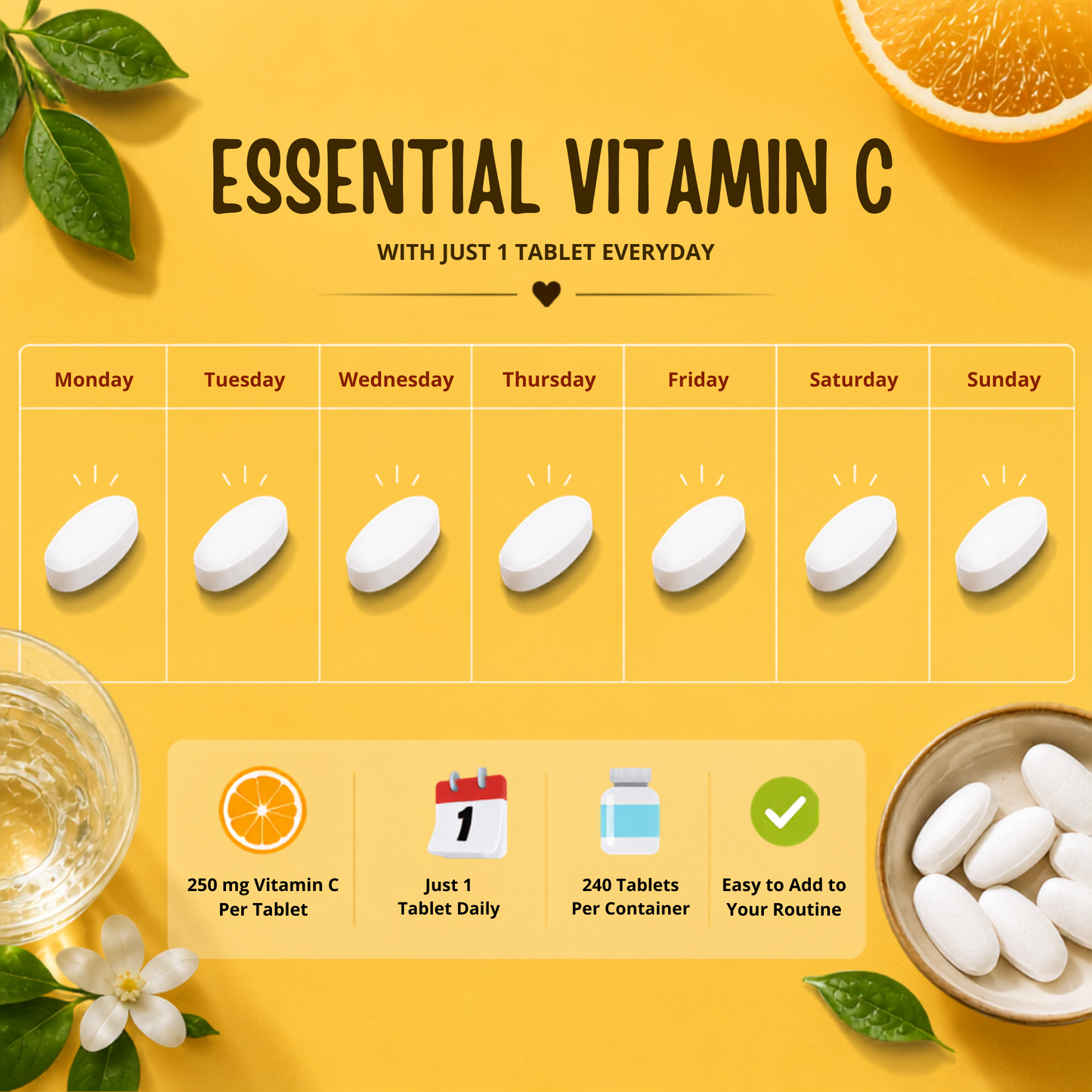 Vitamatic Vitamin C 250mg 240 Vegetarian Tablets