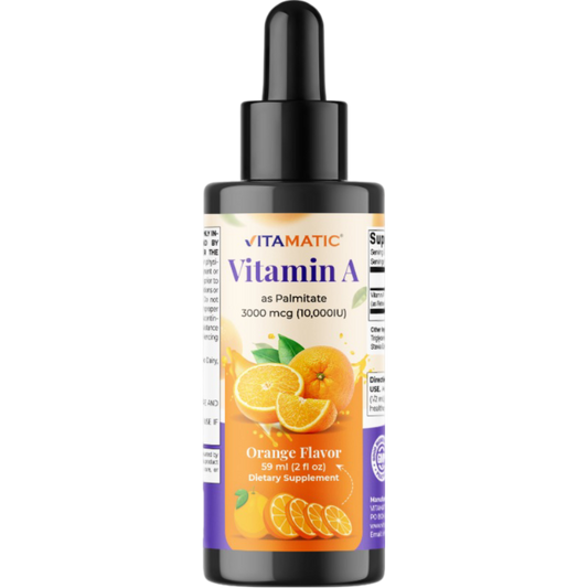 Vitamin A Liquid Drops 10000 IU (3000 mcg) as Retinyl Palmitate - 2 FL OZ (59 ml)