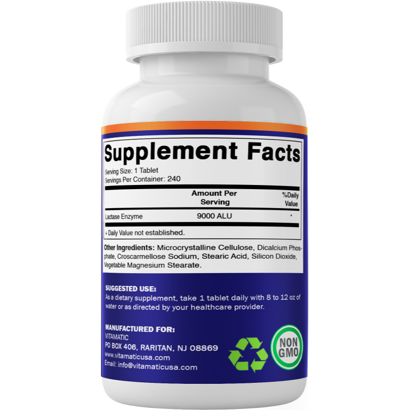 Lactase Enzyme 9000 FCC - 240 Tablets