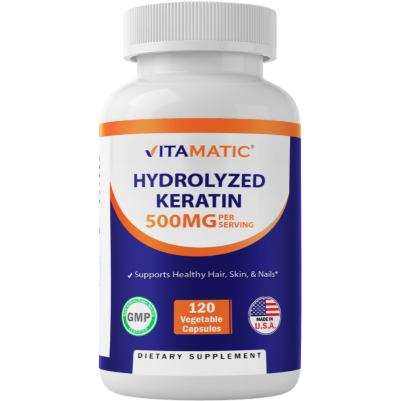 Hydrolyzed Keratin 500mg per Serving - 120 Vegetarian Capsules