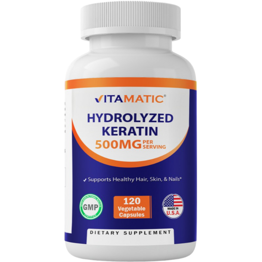 Hydrolyzed Keratin 500mg per Serving - 120 Vegetarian Capsules