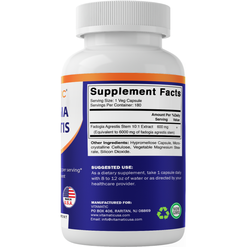 Fadogia Agrestis 600mg - 180 Veg Capsules