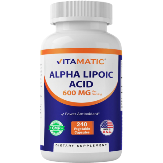 Alpha Lipoic Acid (ALA) 600mg Per Serving - 240 Vegetable Capsules