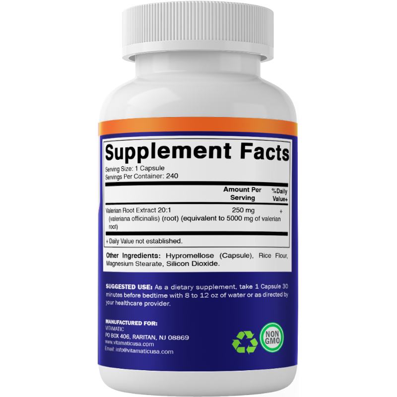 Valerian Root 5000 mg Equivalent per Capsule - 240 Capsules