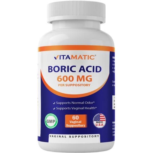 Boric Acid 600mg - 60 Vaginal Suppository