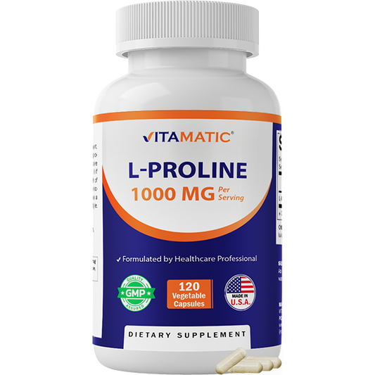 L-Proline 1000 MG Per Serving – 120 Vegetarian Capsules