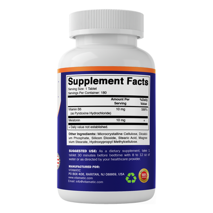 Time Release Melatonin 10mg with Vitamin B6 10mg