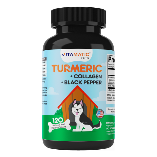 Turmeric+Collagen+Black Pepper for Dogs, 120 Tablets