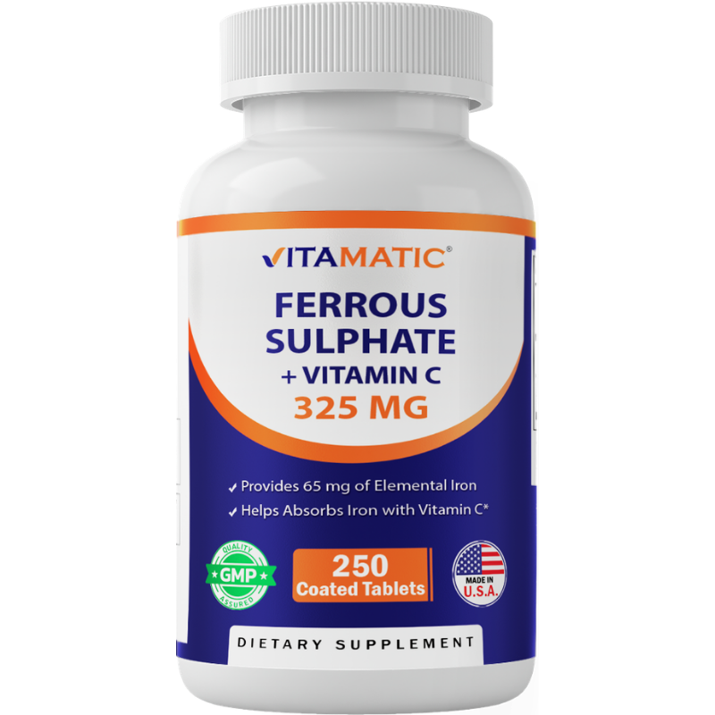 Ferrous Sulphate 325mg  Vitamin C 100mg - 250 Coated Tablets