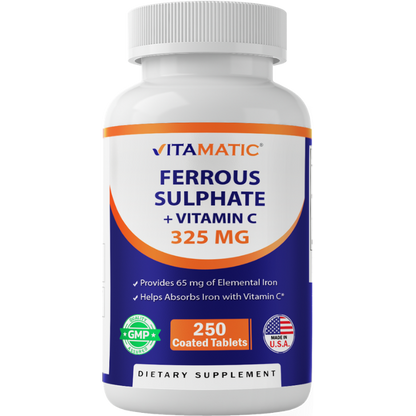 Ferrous Sulphate 325mg  Vitamin C 100mg - 250 Coated Tablets