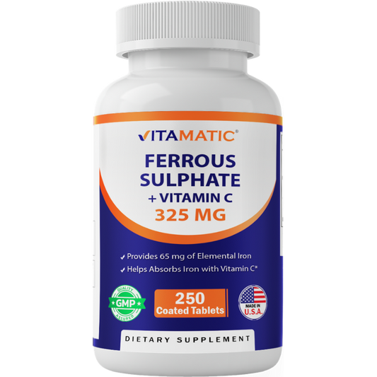 Ferrous Sulphate 325mg  Vitamin C 100mg - 250 Coated Tablets