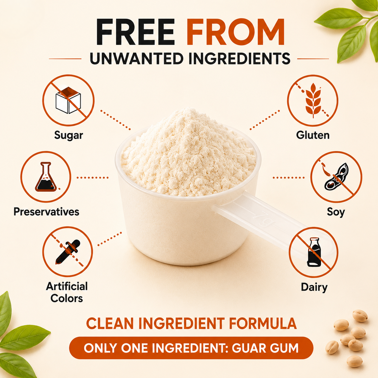 Vitamatic Guar Gum Powder 1 kg (2.2 lb) – Plant-Based Thickener & Stabilizer – Non-GMO, Gluten Free – Ideal for Baking, Cooking & Food Preparation