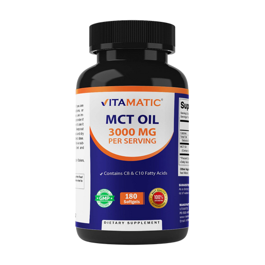 Vitamatic MCT Oil 3000mg per Serving, 180 Softgels