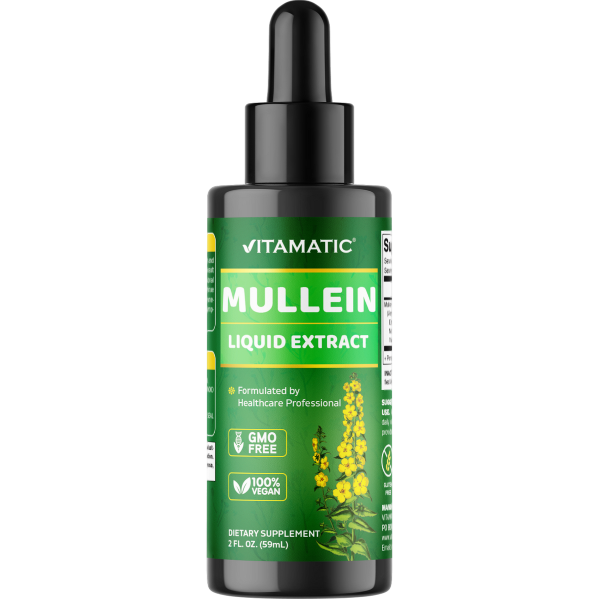 Vitamatic Liquid Mullein Leaf 1000mg Per Serving, 2 FL OZ